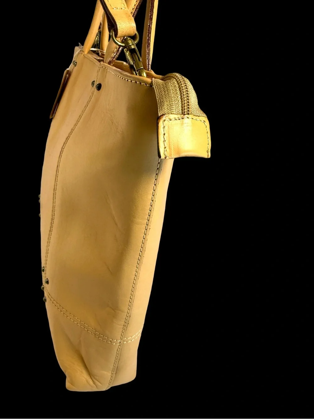 Italian Vachetta Leather Classic  Tote Bag with Shoulder Strap